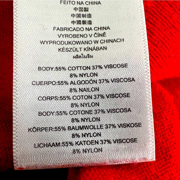 MICHAEL Michael Kors Rich Red Open Knit Cardigan w Zipper Shoulders Full Wrap L - Picture 14 of 15